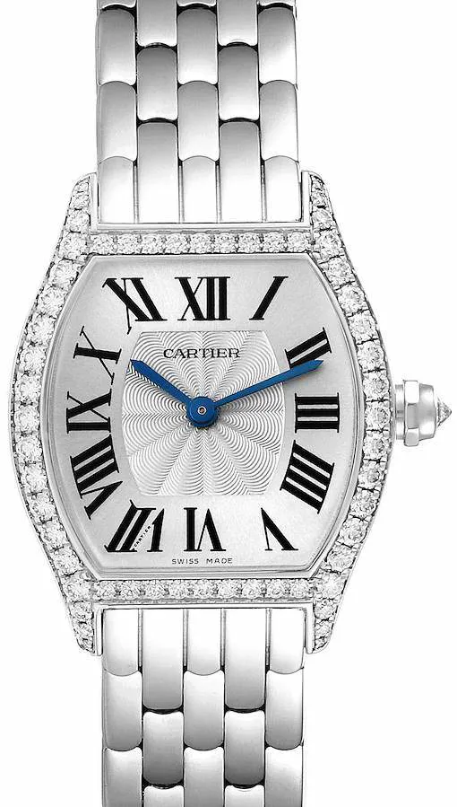 Cartier Tortue WA501011 24mm White gold and 18k white gold Silver 5