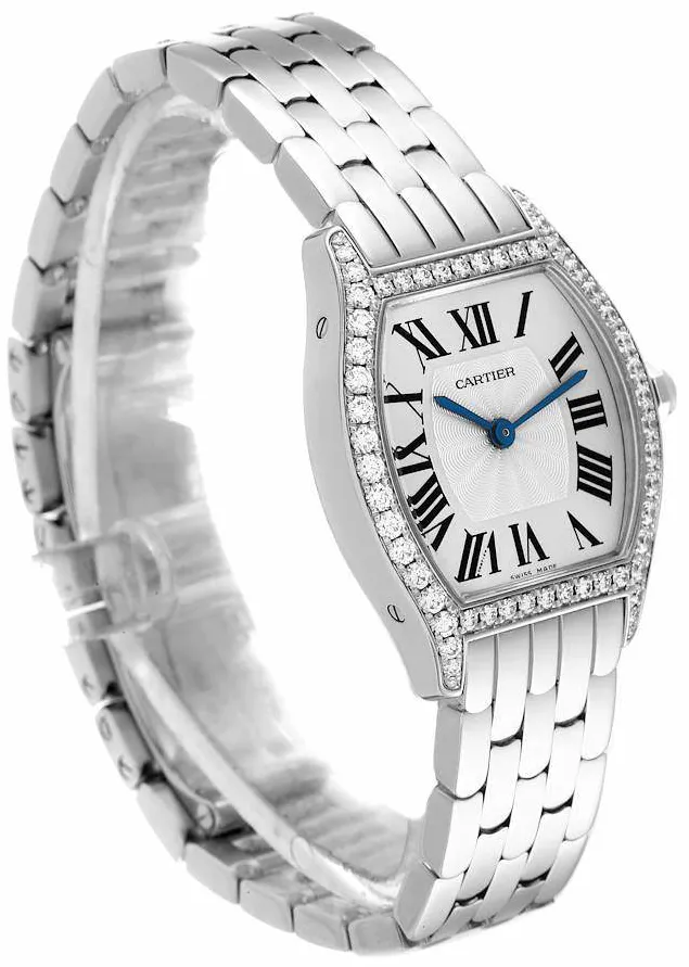 Cartier Tortue WA501011 24mm White gold and 18k white gold Silver 6