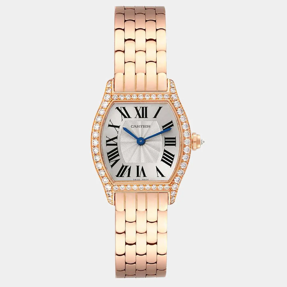 Cartier Tortue WA501010 24mm Rose gold and 18k rose gold Silver