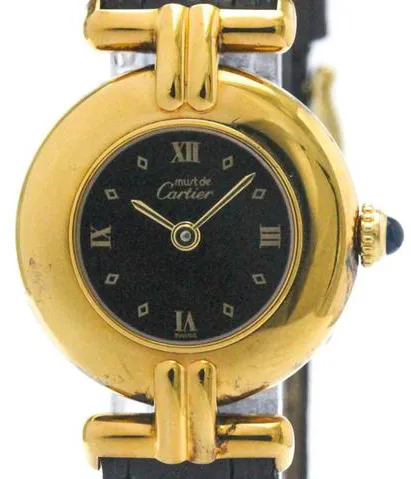 Cartier Vermeil 590002 24mm Gold-plated Black