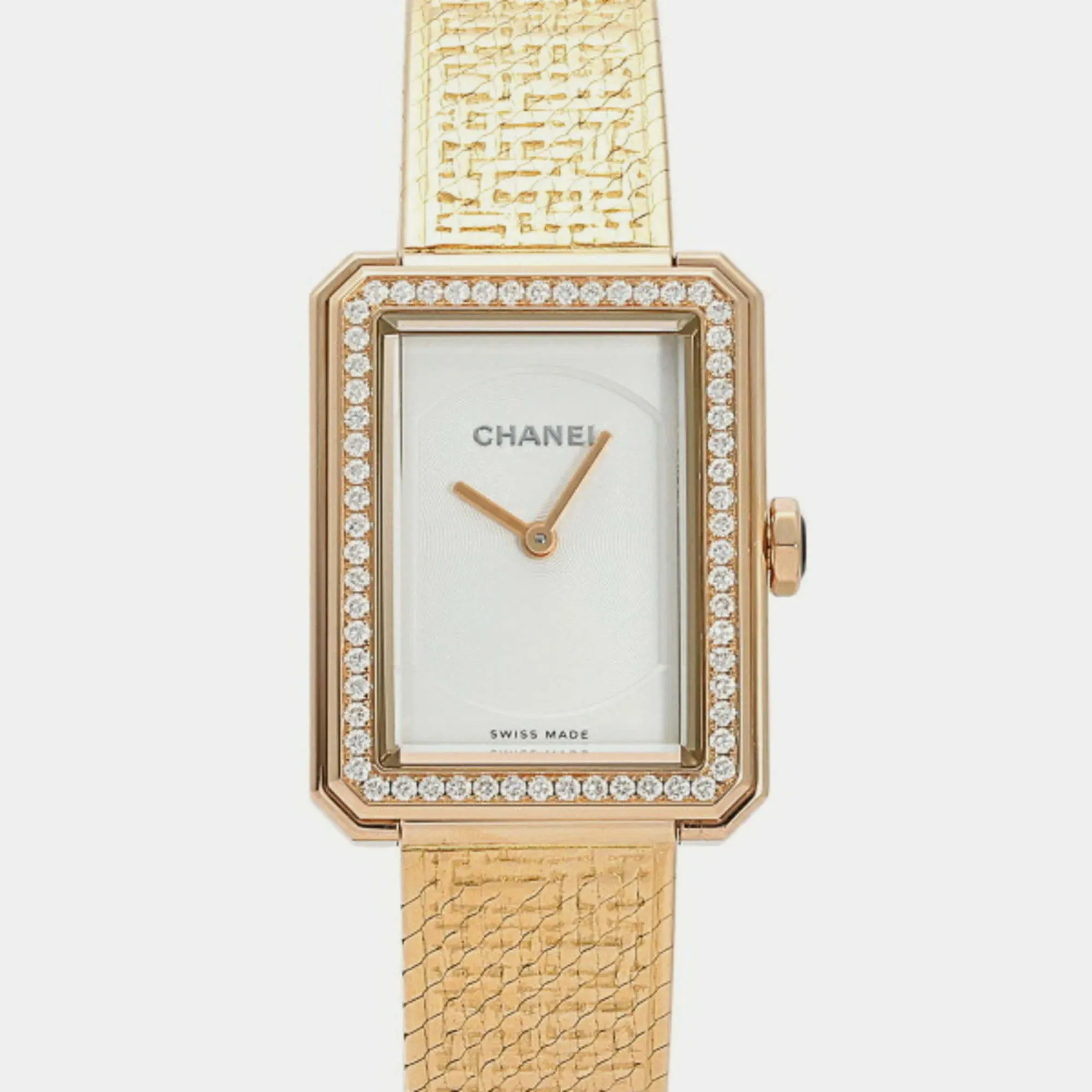 Chanel Boy-Friend H4881 21.5mm Yellow gold White