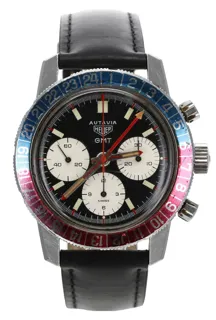 Heuer Autavia GMT 2446C Stainless steel Black