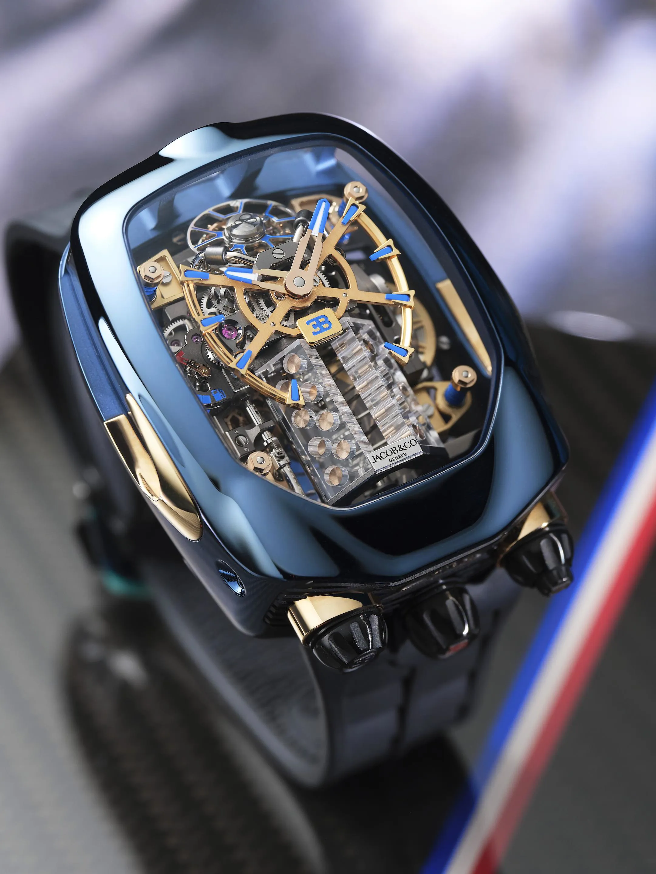 Jacob & Co. BUGATTI CHIRON TOURBILLON 44mm Ceramic and rose gold Skeletonized