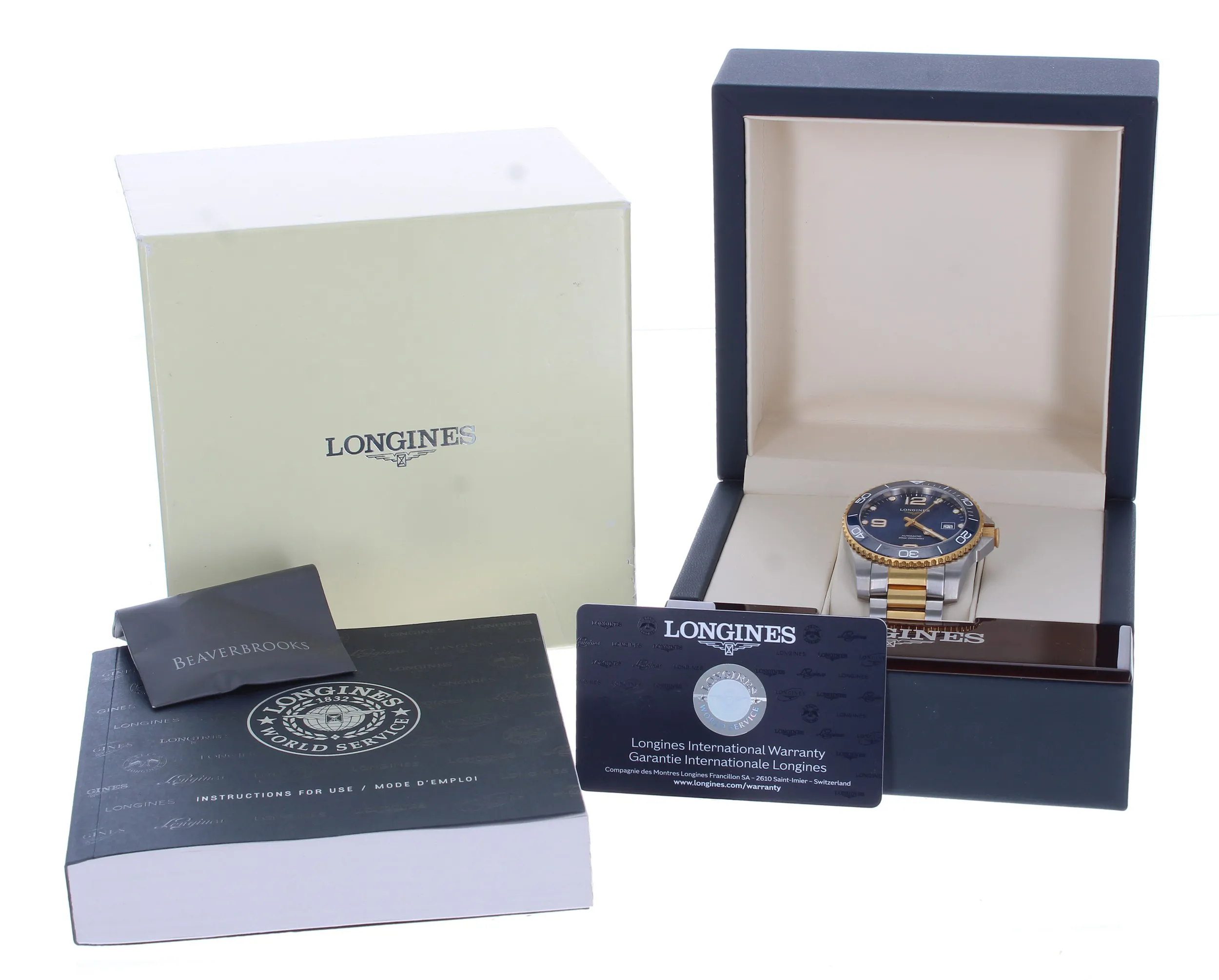 Longines HydroConquest L3.781.3 41mm Yellow gold and ceramic Blue 1