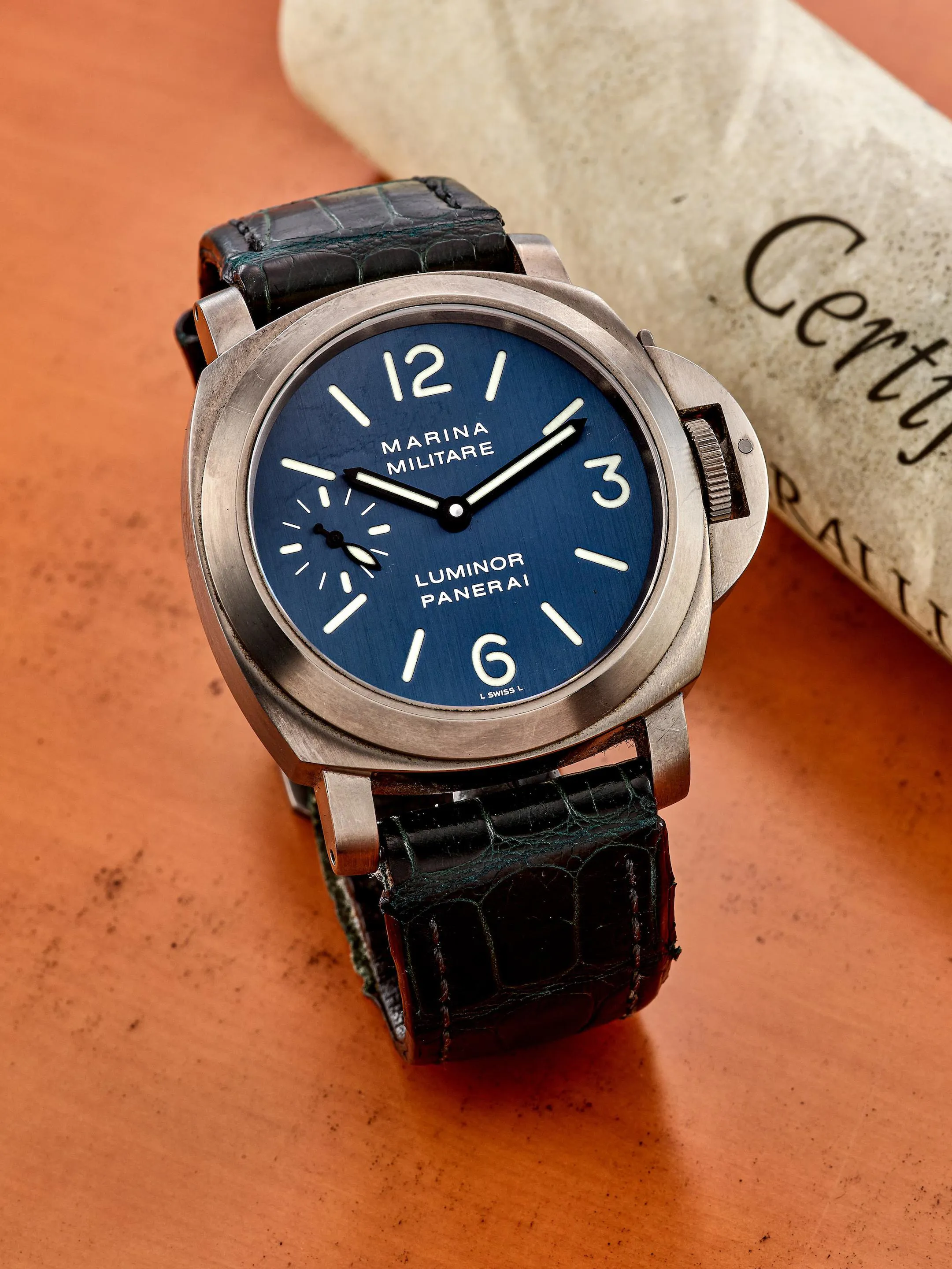 Panerai Luminor Marina Militare Amerigo Vespucci PAM00082 43.5mm Titanium Blue