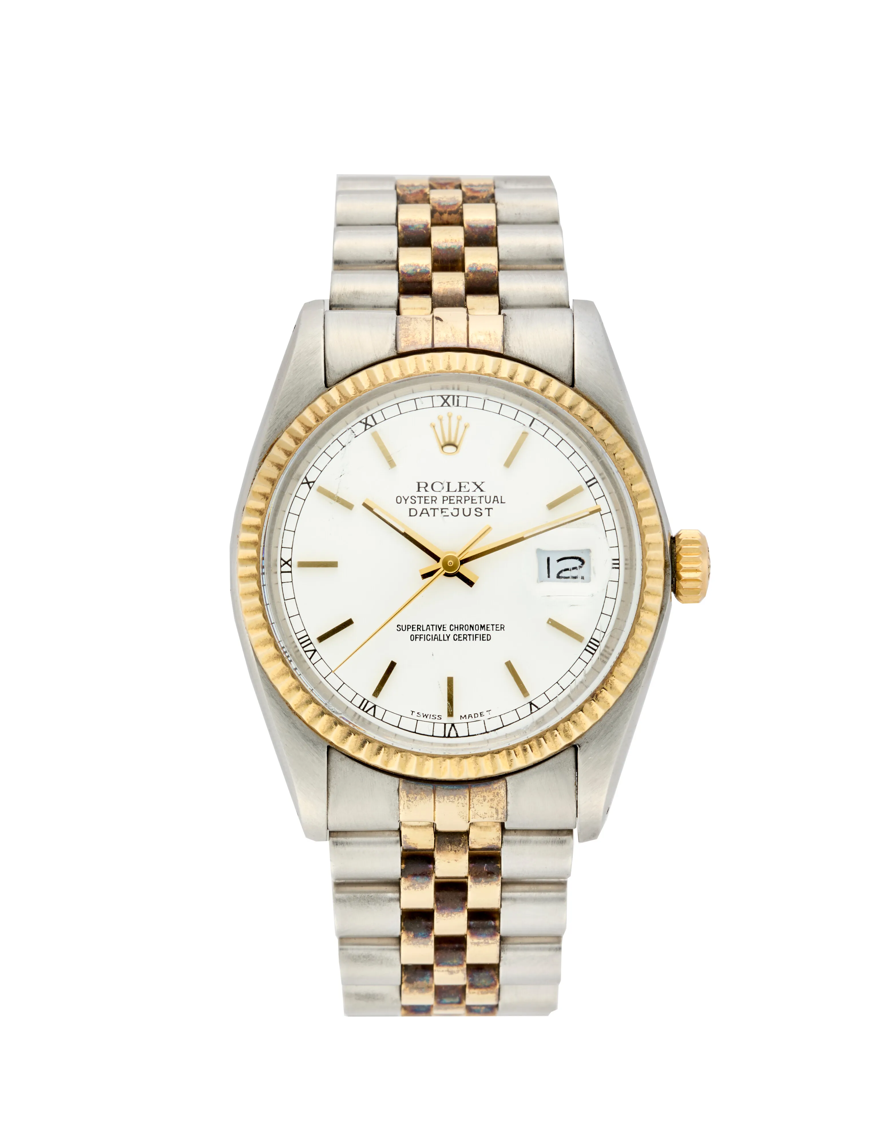 Rolex Datejust 36 16013 36mm Yellow gold and stainless steel White