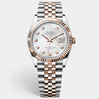 Rolex Lady-Datejust Rose gold and Stainless steel White