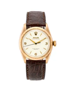 Rolex Oyster Perpetual 34 6085 Yellow gold Silver