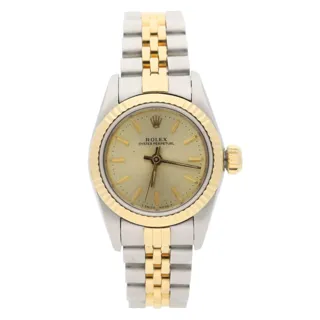 Rolex Oyster Perpetual 67193 Yellow gold and Stainless steel Champagne