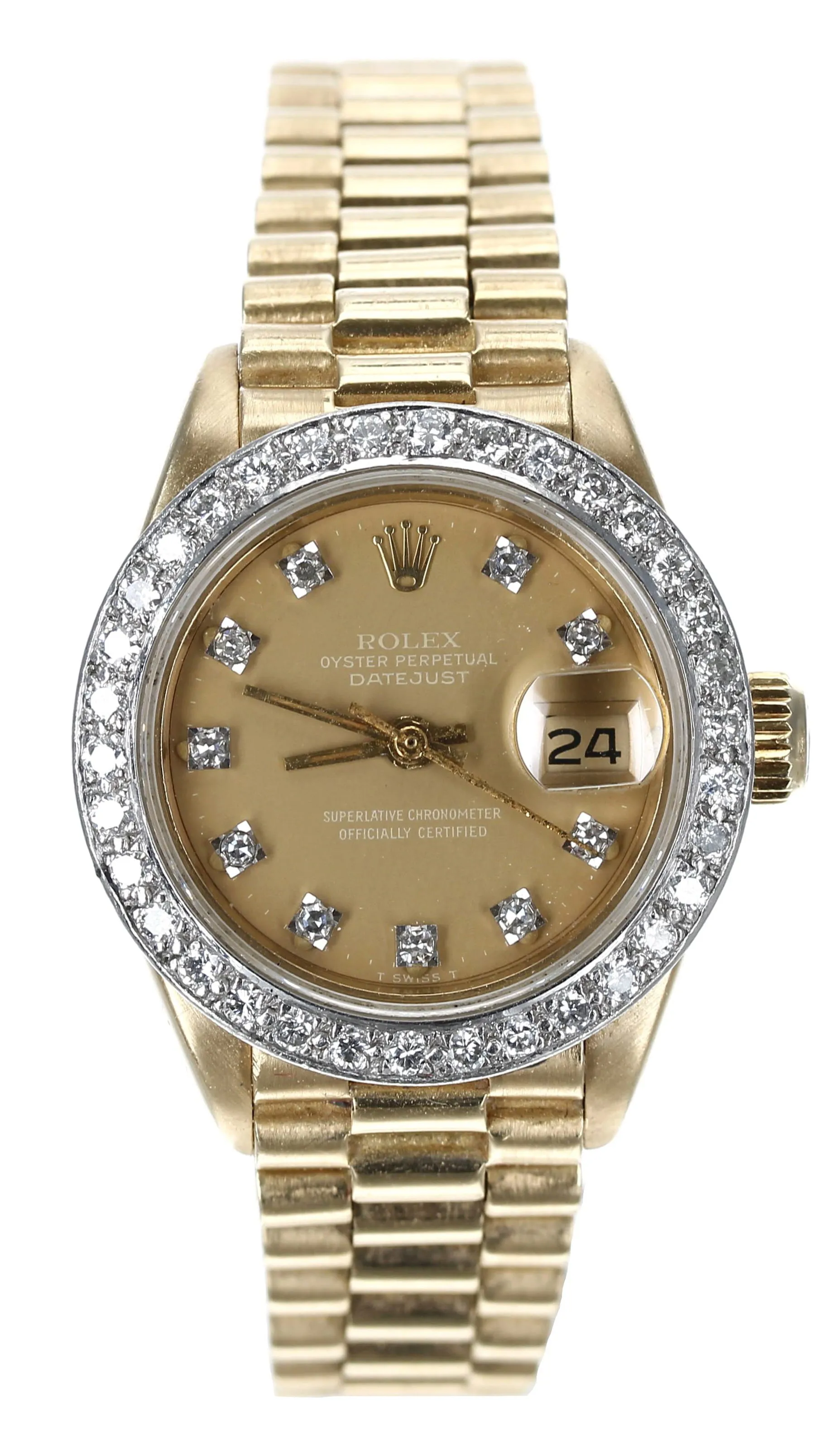 Rolex Datejust 6917 26mm Yellow gold and diamond-set Champagne