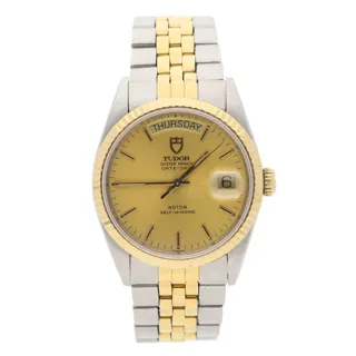 Tudor Oyster Prince Date Day 76213 Yellow gold and Stainless steel Champagne