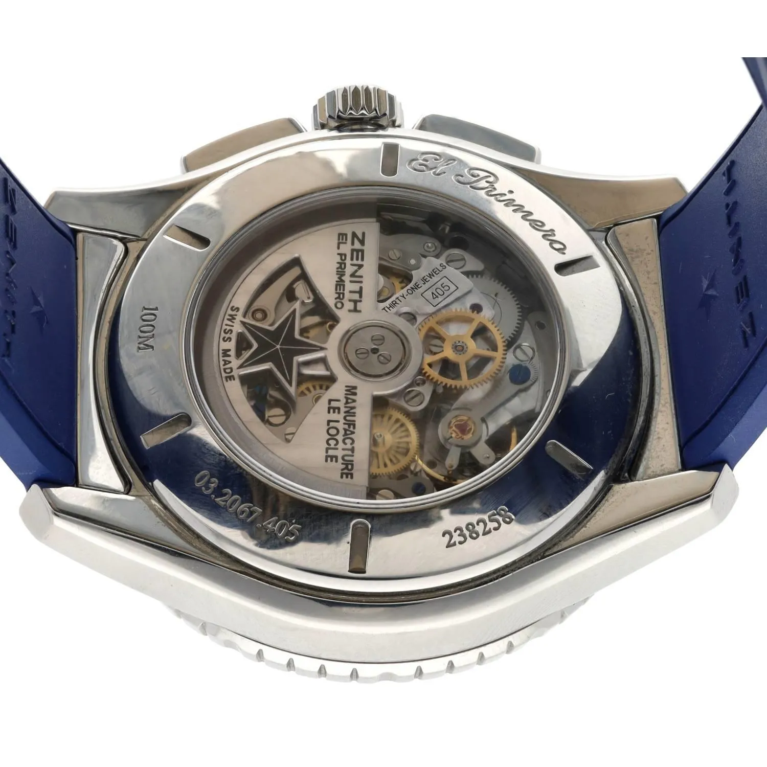 Zenith El Primero Stratos Flyback 03.2067.405 46mm Stainless steel Blue 2