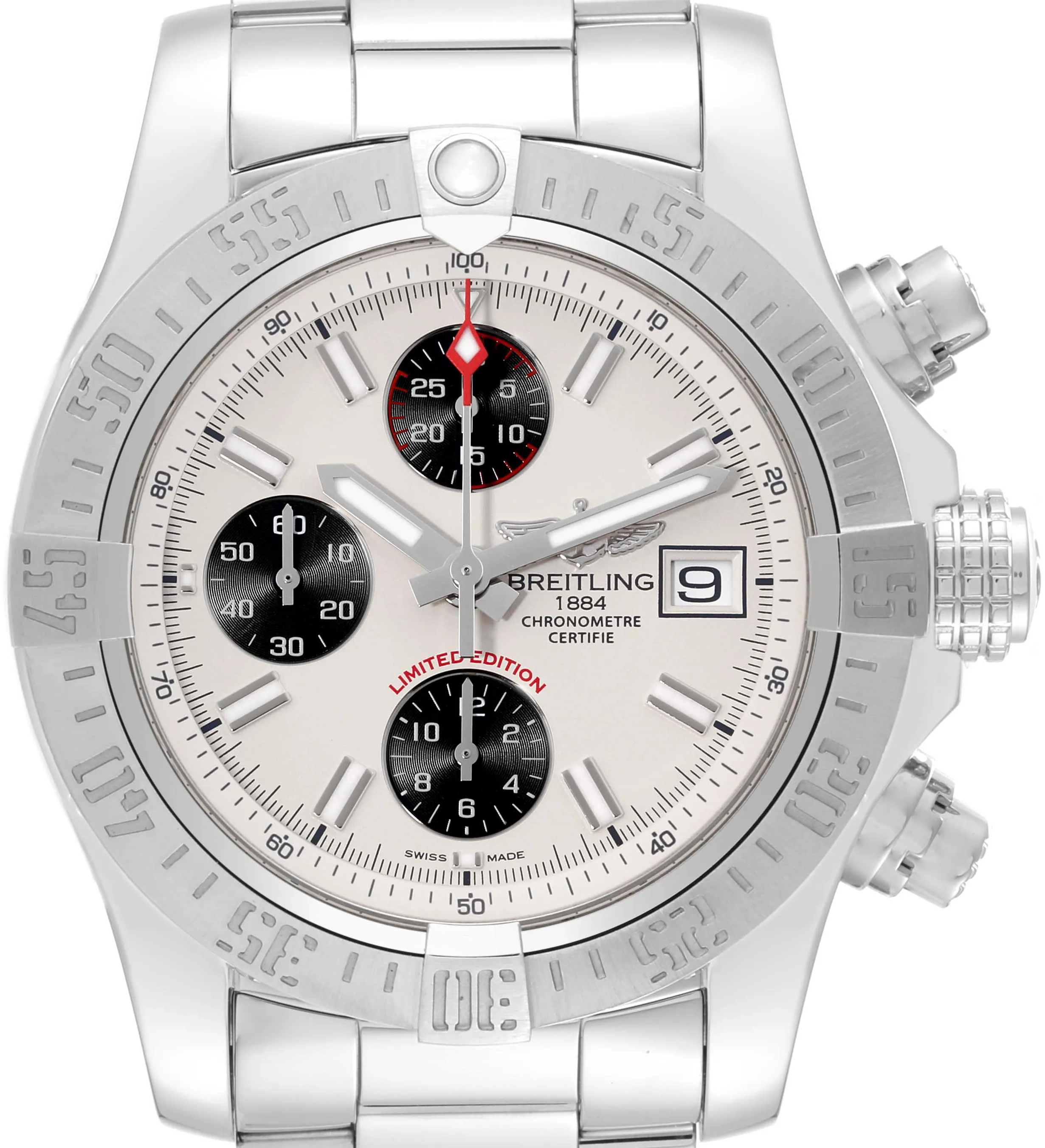 Breitling Avenger II A133813K/G809 43mm Stainless steel White