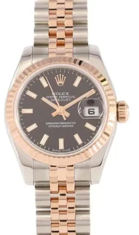 Rolex Lady-Datejust 179171 26mm Rose gold and Stainless steel Black