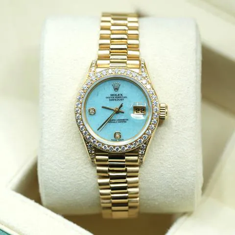 Rolex Lady-Datejust 69158 26mm Yellow gold Blue