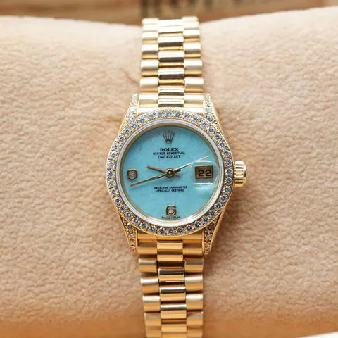 Rolex Lady-Datejust 69158 26mm Yellow gold Blue 3