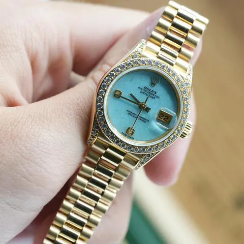 Rolex Lady-Datejust 69158 26mm Yellow gold Blue 4