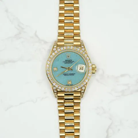 Rolex Lady-Datejust 69158 26mm Yellow gold Blue 5