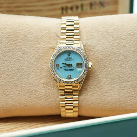 Rolex Lady-Datejust 69158 26mm Yellow gold Blue 6