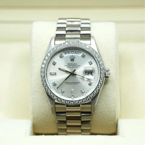 Rolex Day-Date 36 18049 36mm White gold Silver