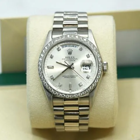 Rolex Day-Date 36 18049 36mm White gold Silver 2