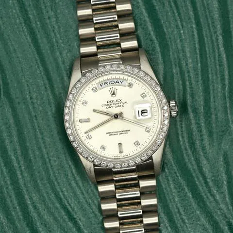 Rolex Day-Date 36 18049 36mm White gold Silver 3