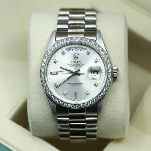 Rolex Day-Date 36 18049 36mm White gold Silver 4