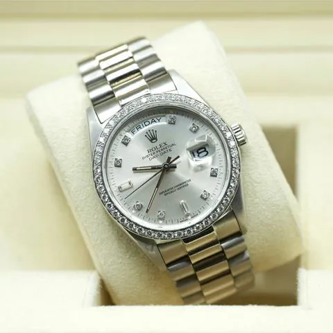 Rolex Day-Date 36 18049 36mm White gold Silver 7