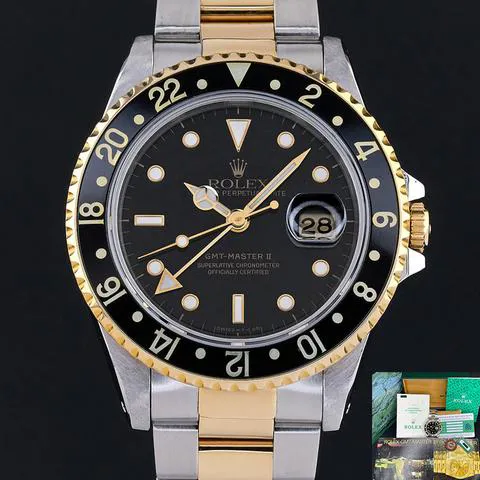 Rolex GMT-Master II 16713 40mm Yellow gold and Stainless steel Black