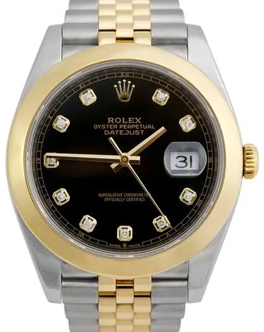 Rolex Datejust 41 126303 41mm Yellow gold and Stainless steel Black