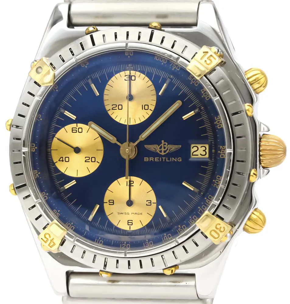 Breitling Chronomat B13047 40mm Yellow gold and stainless steel Blue