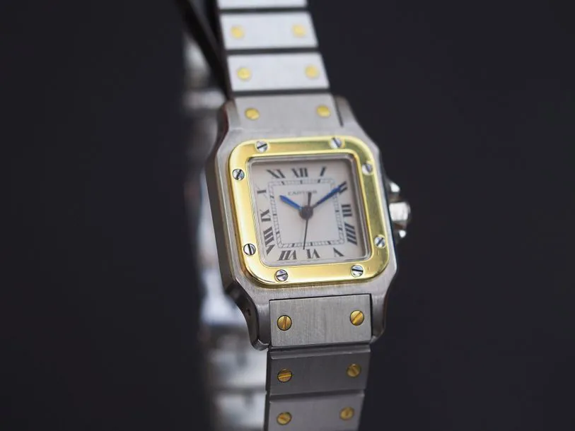 Cartier Santos 0902 24mm Yellow gold and Stainless steel White