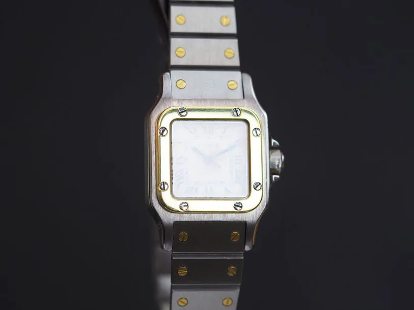 Cartier Santos 0902 24mm Yellow gold and Stainless steel White 1