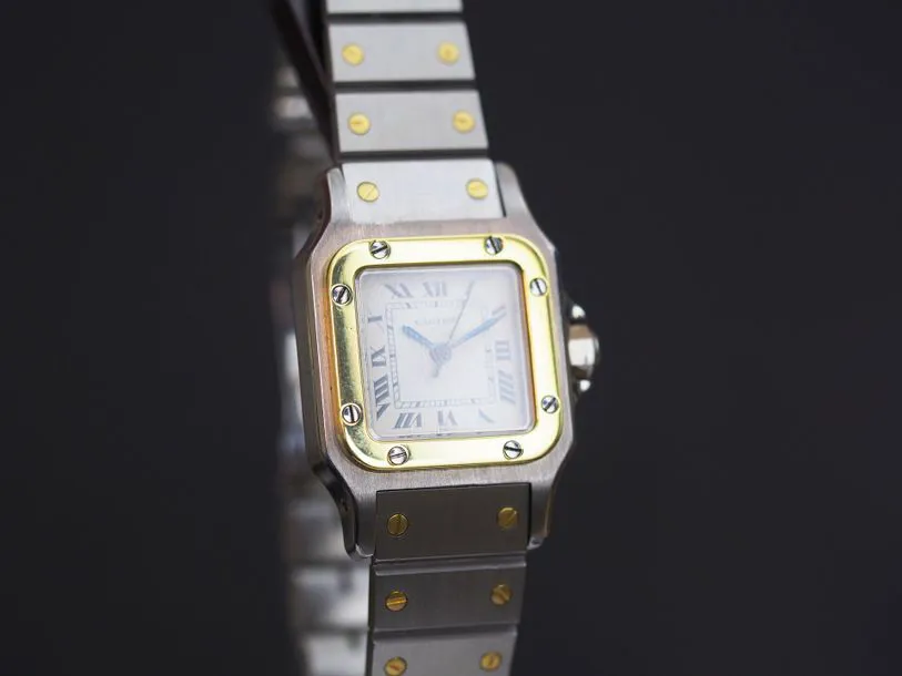 Cartier Santos 0902 24mm Yellow gold and Stainless steel White 2