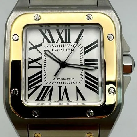 Cartier Santos 100 W200728G 38mm Yellow gold and stainless steel Silver