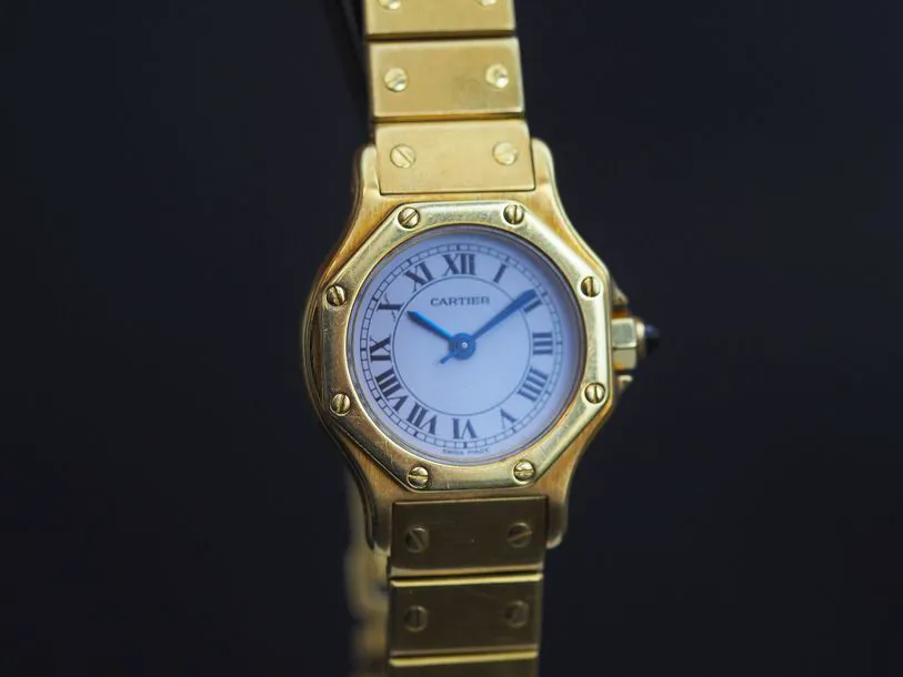 Cartier Santos Octagon 0906 25mm Yellow gold White 1