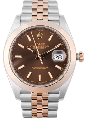 Rolex Datejust 41 126301 41mm Yellow gold and Stainless steel Brown