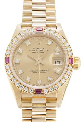 Rolex Lady-Datejust 69068G 26mm Yellow gold Champagne