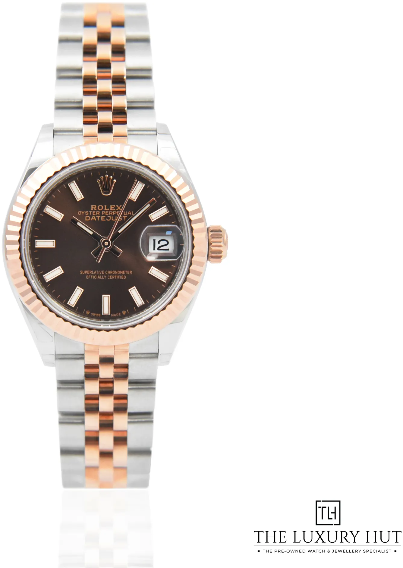 Rolex Datejust 279171 28mm Rose gold and steel Brown