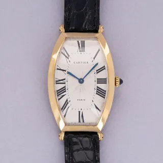 Cartier Tonneau XL Yellow gold White