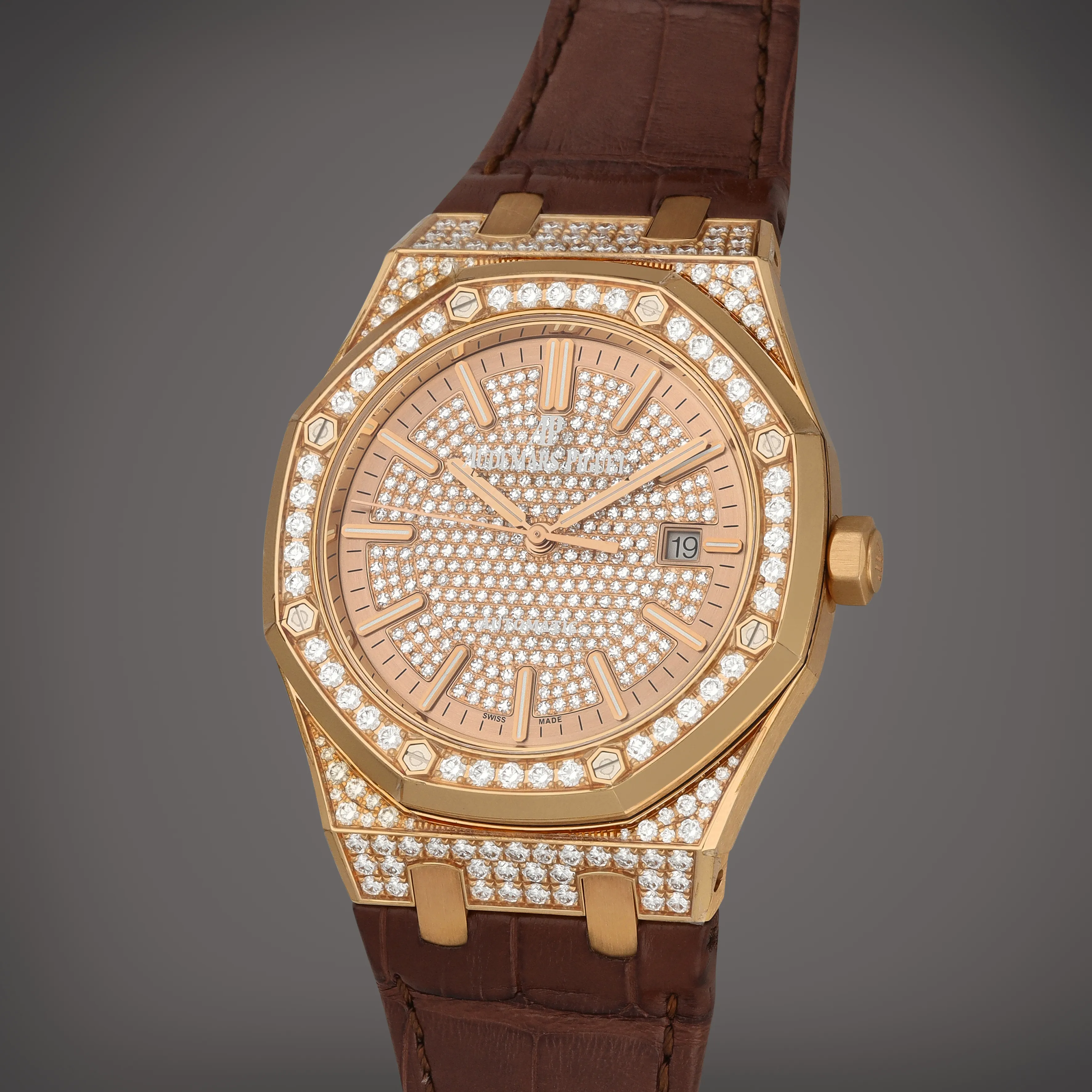 Audemars Piguet Royal Oak 15402OR.ZZ.D003CR.01 41mm Rose gold and diamond-set Diamond