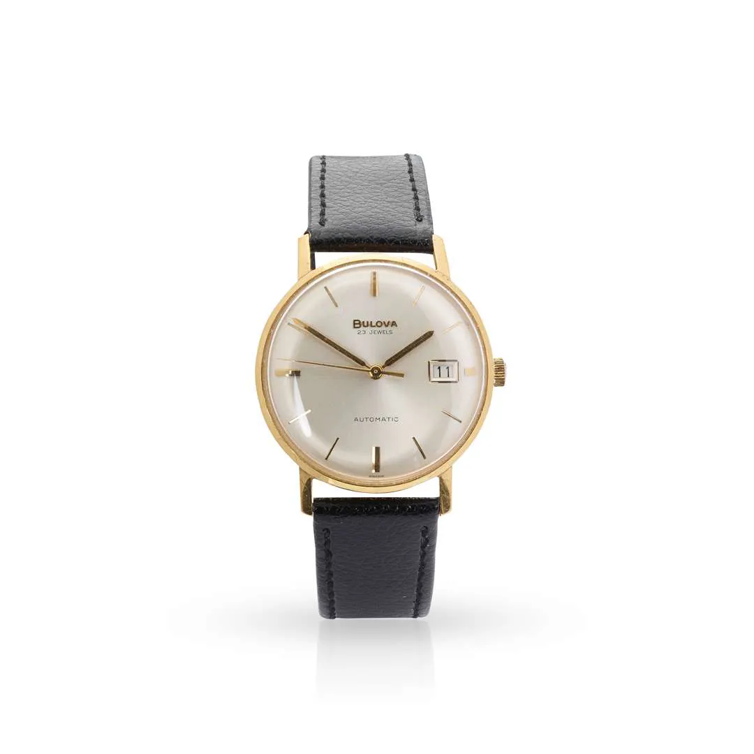 Bulova 34mm Yellow gold Silver sunburst