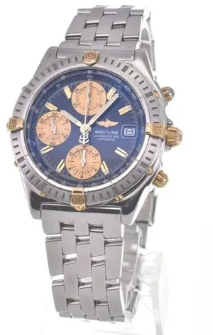 Breitling Chronomat B13352 39mm Yellow gold and stainless steel Blue 1