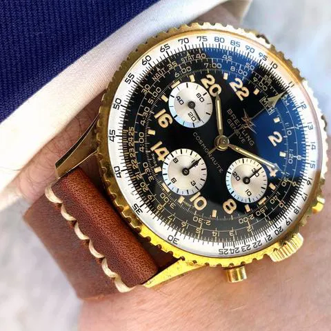 Breitling Navitimer Cosmonaute 809 41mm Yellow gold and Stainless steel Black