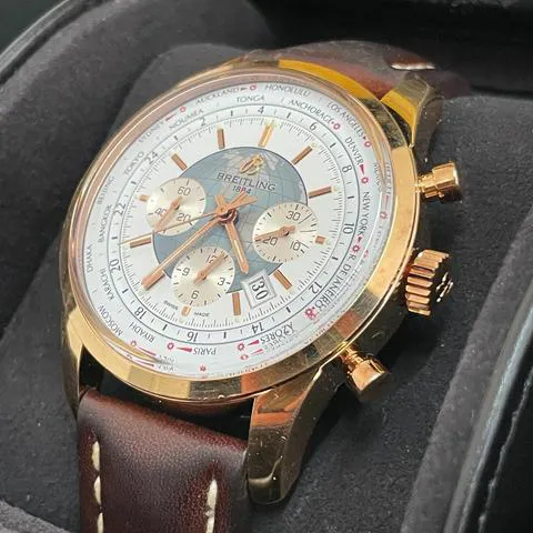 Breitling Transocean Chronograph Unitime RB0510U0/A733 46mm Rose gold White