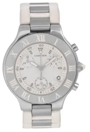 Cartier 21 Chronoscaph 2424 38mm Stainless steel White