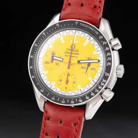 Omega Speedmaster Reduced 3810.12.40 39mm Stainless steel Yellow 2