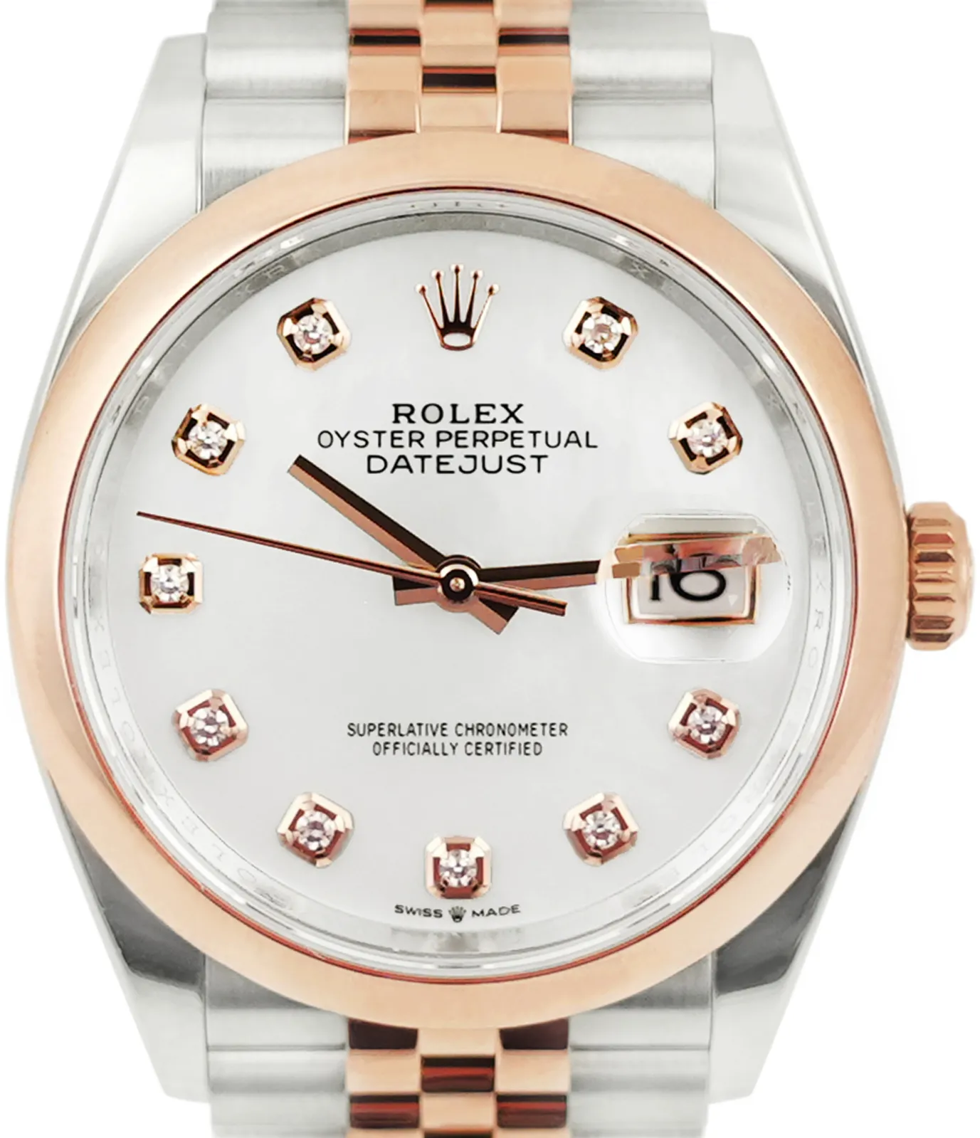 Rolex Datejust 126201 36mm Rose gold and steel •