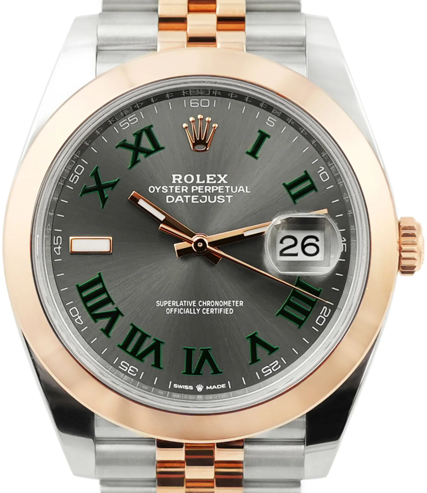 Rolex Datejust 126301 41mm Rose gold and steel •