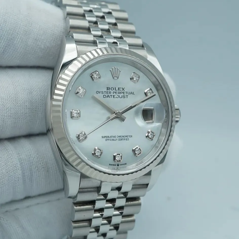 Rolex Datejust 36 126234-0019 36mm White gold and Oystersteel White